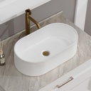 ELLAI Oval Vessel Sink Bathroom Sink Above Counter Bowl Sink Porcelain Ceramic Countertop Basin, Glossy White 22"x13.8"x5.5"