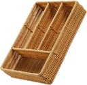 Stylish Woven Cutlery Organizer Dividers for Kitchen Desktop and Bathroom Practical Storage Basket for Keys Remotes and Silverware