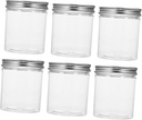 6pcs Transparent Cookie Jar with Airtight Aluminum Lid Snack Storage Canister for Candy Sweets and Cookies Food Container