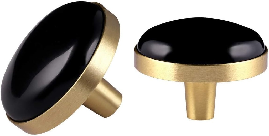 mookaitedecor Black Obsidian Crystal Cabinet Knobs with Screws Set of 2, Drawer Pull Handles for Dresser Wardrobe Cupboard Decorative