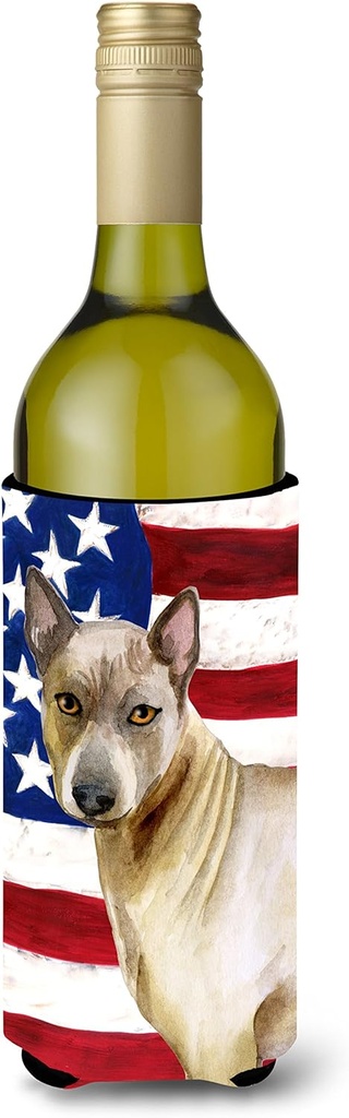 Caroline's Treasures BB9680LITERK Thai Ridgeback Patriotic Wine Bottle Hugger Bottle Cooler Sleeve Hugger Machine Washable Collapsible Insulator Beverage Insulated Holder