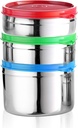 Signoraware Stainless Steel Containers Set | Eco Friendly Storage Canisters | Modern Airtight Keeper for Tea, Sugar, Snacks, Condiments, Flour, Coffee, Leftovers | 3 Pack (Combo size pack)