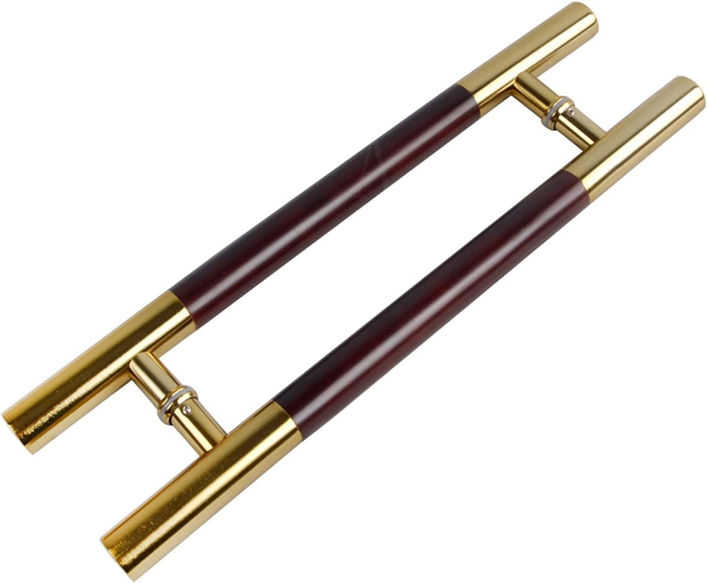 Door Handle Sliding Door Handles Replacement,Double Sided Barn Door Handle Set for Glass/Wood/Metal Doors,Wooden and Stainless Steel Round Tube/60Cm/23.6In