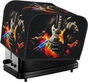 Rock Music 4 Slice Toaster Covers Quilted Bread Maker Cover Small Appliance Cover With Handle Toasters Dust Cover For Home Table Kitchen Decor