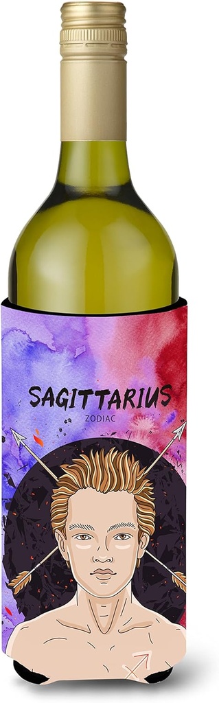 Caroline's Treasures BB7325LITERK Sagittarius Zodiac Sign Wine Bottle Hugger Bottle Cooler Sleeve Hugger Machine Washable Collapsible Insulator Beverage Insulated Holder