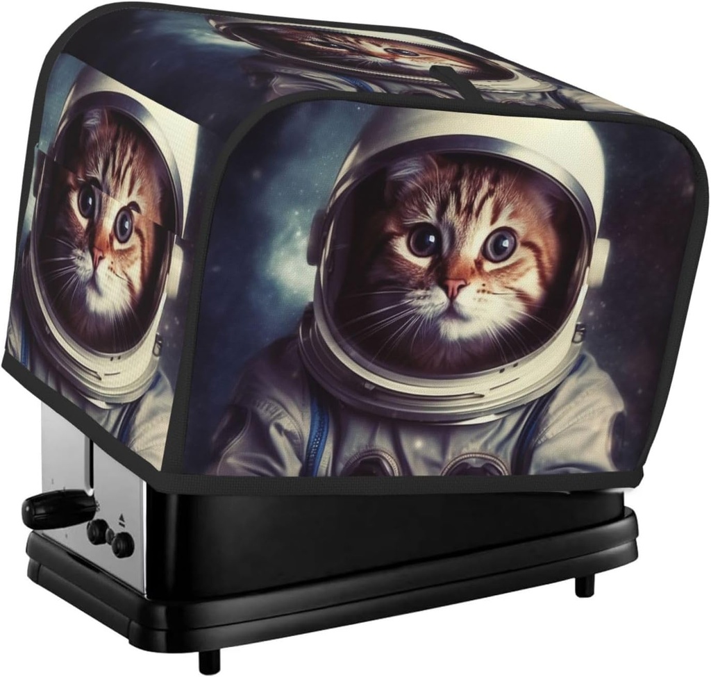 2 Slice Toaster Cover with Pocket Universal Size Toasters Dusts Covers Animal Cat Astronaut Bread Machine Cover & Protection Bread Machine Protector Small Kitchen Appliance Covers