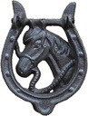 Front Door Door Knock Retro Horse Head Cast Iron Door Handle Courtyard Home Wall Ring Knocker Decoration
