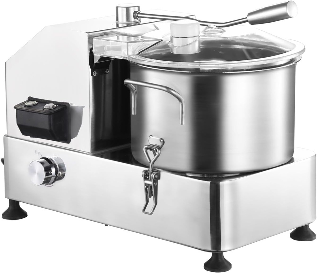 Electric Food Processor, 1800w Stainless Steel Food Processors, Heavy Duty Electric Vegetable Chopper with Variable Speed Control 6l Large Capacity, Suitable for Commercial Kitchens and Restaurants