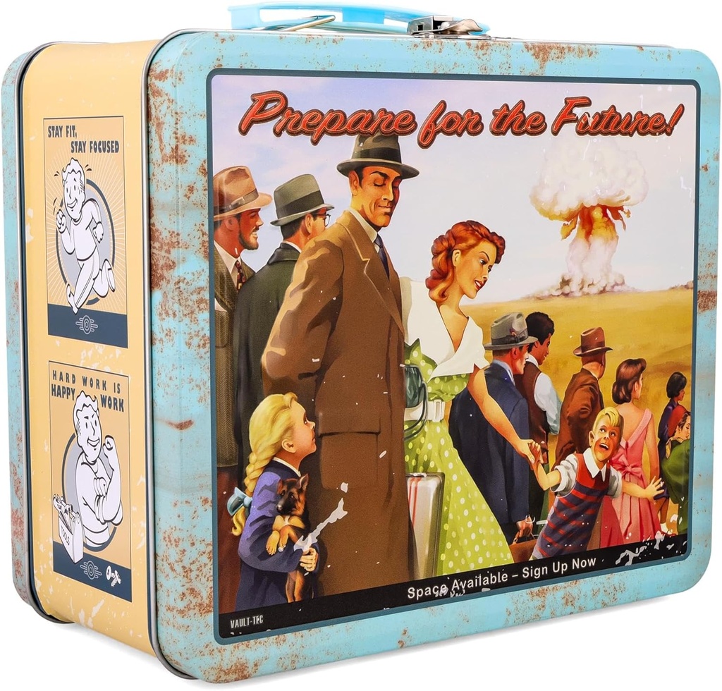 Fallout Vault-Tec Prepare For The Future Retro-Style Metal Lunchbox | Reusable Storage Tin Container