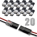 Low Voltage Wire Connector, Double Wire Plug in Connector with Locking Buckle, Led Light Strip Connectors 2 Pin - No Wire Stripping Cutting (20PCS)