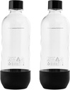 Replacement for SodaStream Bottles Carbonating Sparkling Water Machine 1 Liter (2-Pack, Black)