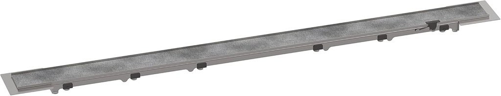 hansgrohe RainDrain Rock Linear Shower Drain for 35 1/4" Rough with Height Adjustable Frame in Nature Stone, Stainless Steel Rectangle Shower Floor Drain