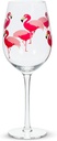 Abbott Collection Flamingo Wine Goblet - Glass, Clear/Pink, 9.5" H (14oz)