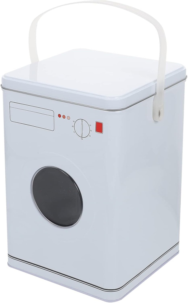 Hemoton Cookie Jar Cookie Jar Tin Box Canister Laundry Powder Storage Box, Portable Washing Machine Shape Storage Box with Handle Dog Treat Container Dog Treat Container Tin Box Tin Box