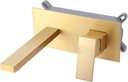 Wall Mount Bathroom Sink Faucet Brushed Gold and Rough in Valve Included, Left-Handed Single Handle