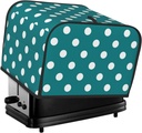 Oven Cover Kitchen Bread Machine Protector,4 Slice Toaster Cover For Home,Fingerprint Coaster Cover,Kitchen Small Appliance,White Polka Dots With Teal Background