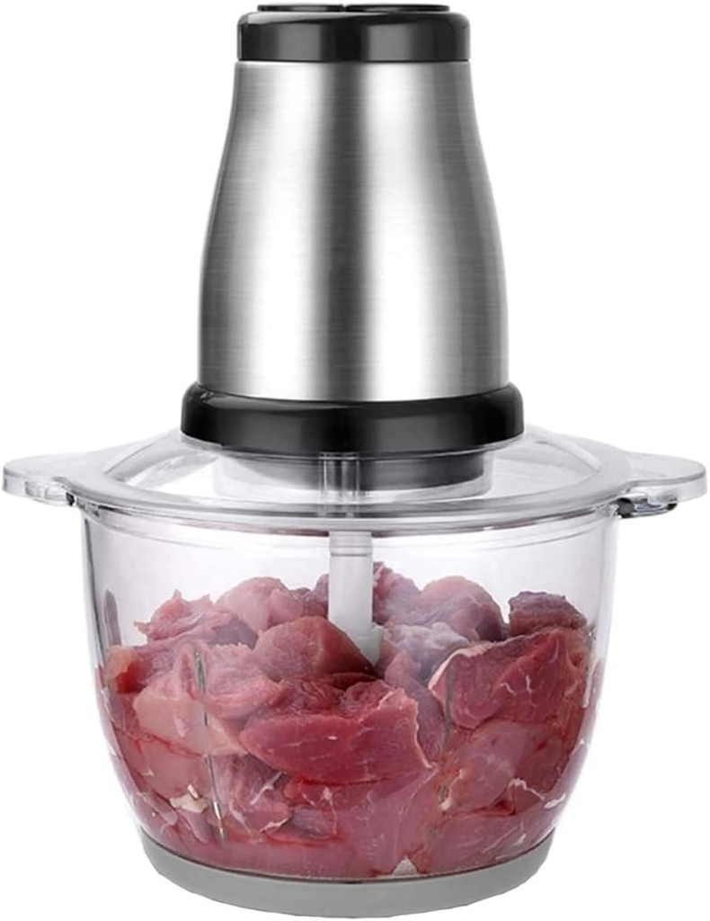 Electric Food Chopper, Electric Food Processor & Vegetable Chopper, Stainless Steel Blades, BPA-Free Glass Bowl, 2 Speeds for Baby Food, Meat, Onion, Vegetables