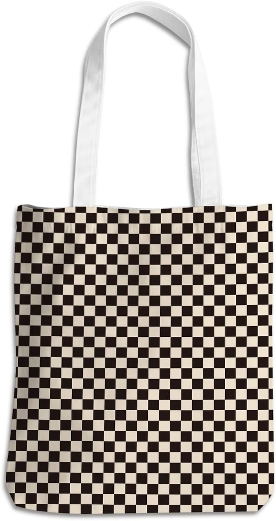 Checkered Tote Bag for Women Girls Friend Sister Vintage Plaid Beach Bag Classic Checkerboard Reusable Grocery Bags