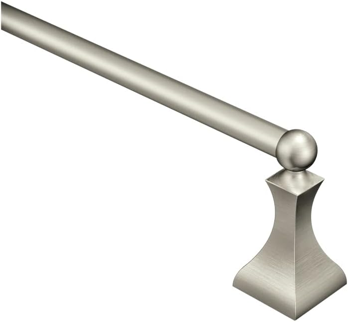 Moen DN8324BN Retreat Collection 24-Inch Bathroom Single Towel Bar, Brushed Nickel
