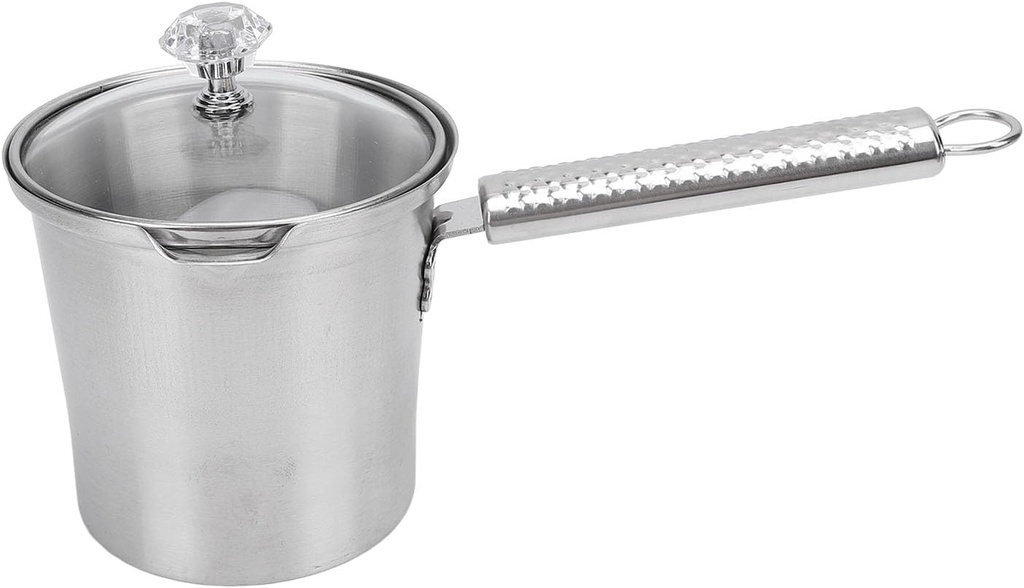 Milk Frothing Pitcher Stainless Steel Multifunctional Long Handle Coffee Tea Steaming Cup with Lid Latte Cappuccino Frother Cups for Home Cafes Restaurants (500ML)