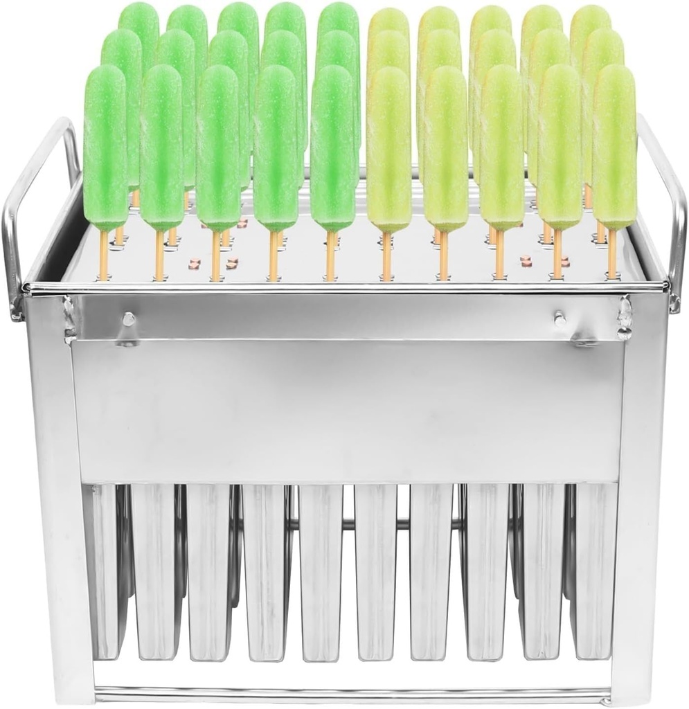 Generic 30pcs Stainless Steel Popsicle Molds With Sticks, Ice Pop Molds Set, Commercial Popular Ice Lolly Mould, Frozen Ice Cream Maker, Suitable For Home Use Manual Diy Popsicles
