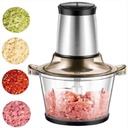 Electric Meat Grinder-Meat Grinder,Food Chopper Stainless Steel Food Processor for Baby Food, Meat, Vegetables, Fruits and Nuts, Glass Bowl