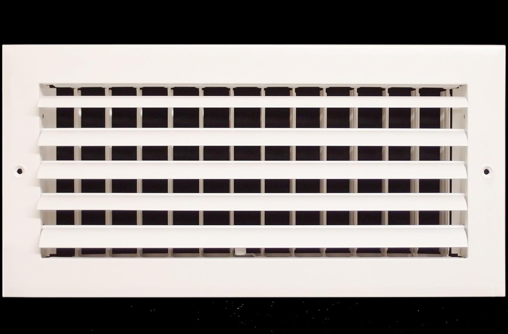 HVAC Premium 10"w X 6"h 1-Way Air Vent Adjustable Aluminum Curved Blades Integral Multi-Shutter Damper HVAC Diffuser [Outer Dimensions: 11.75"W X 7.75"H]