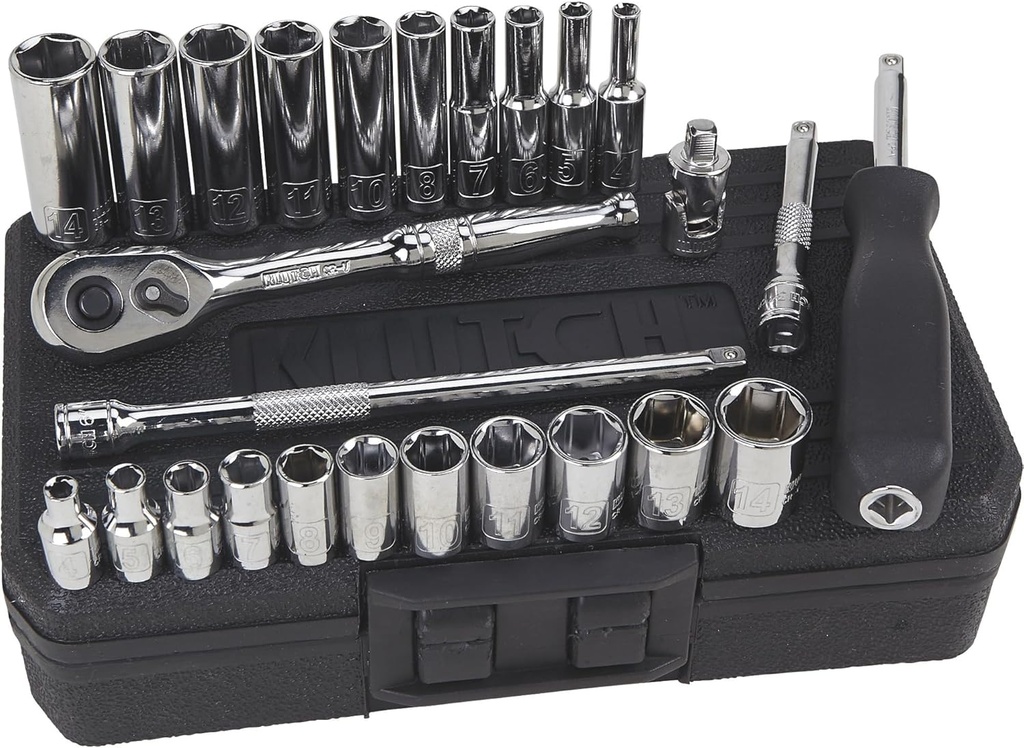 Klutch 1/4in.-Drive Socket Set — 26-Pc., Metric