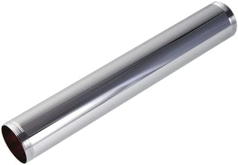 EZ-FLUID Heavy Duty Commercial 1-1/4"OD x 12-In 17GA Chrome Brass Tubular Threaded On Both Ends,Threaded On Double End Tailpiece Under Sink Tube Drain Pipe For Kitchen, Bathroom,Laundry Sink(1Pc)