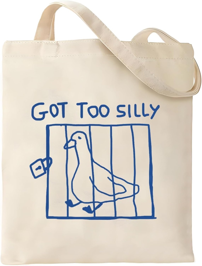 Canvas Aesthetic Tote Bag for Women Cute Trendy Animal Graphic Shoulder Shopping Tote Bags with Zipper Pockets