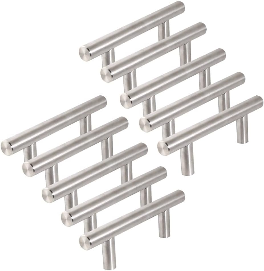 Design House Hollow Cabinet Pulls, 10-Pack, 3-Inch (76 mm) Center-to-Center Drawer Pulls, Modern Kitchen Handles, Satin Nickel, 207605