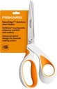 Fiskars RazorEdge Fabric Scissors, Heavy Duty Fabric Shears, Ultra-Sharp Stainless Steel Blades & SoftGrip Ergonomic Handle, 8”, White/Orange