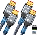 10K 8K HDMI 2.1 Cable 2-Pack 6.6FT, Highwings Certified 48Gbps Ultra High Speed Slim HDMI Cord,Support 4K@120Hz 8K@60Hz, HDCP 2.2&2.3, Dynamic HDR,eARC,DTS:X, Compatible with Roku TV/HDTV/PS5/Blu-ray