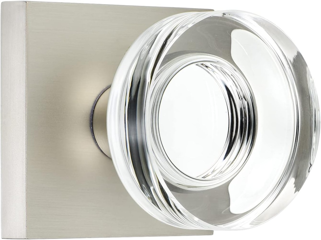 coolnews Crystal Glass Door Knobs Interior, Passage Door Knobs for Hall Closet, Satin Nickel