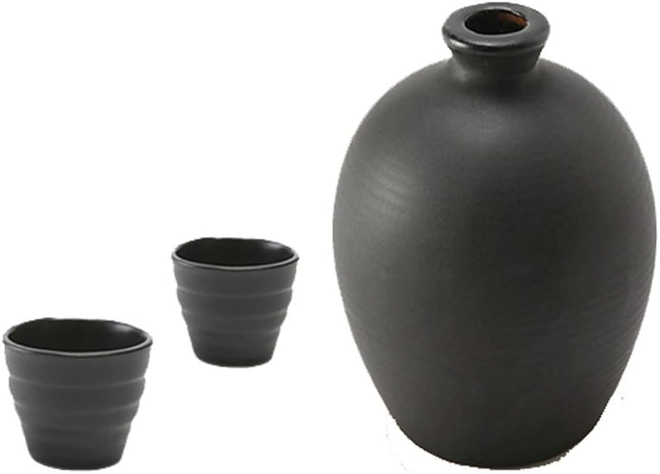 Exquisite Ancient Style Ceramic Wine Bottle Wine Glass Jug Set Sake Wine Set-Y4