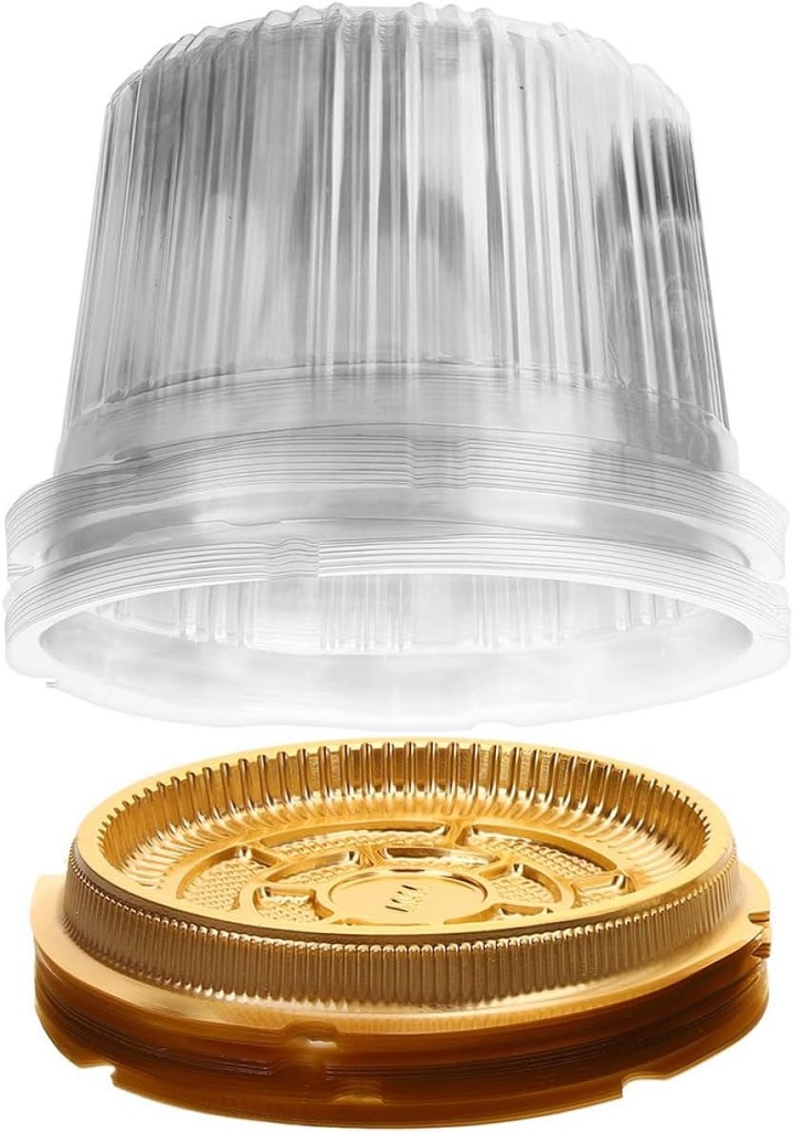 VALICLUD 50pcs Clear Plastic Cake Box Single Cake Carrier for Home Parties Bakeries and Festivals Sturdy Design for Freshness and Display