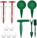 12 Pcs Handhold Seed Spreader Set, Mini Sowing Seeds Dispenser Fits Lawn & Garden Use, Multifunction Small Garden Tools Contains Digging, Weeding, Loosening Soil, Transplanting