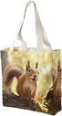 Canvas Tote Bag for Women Reusable Grocery Bag Funny Squirrel Shopping Bags Casual Shoulder Bag Handbag