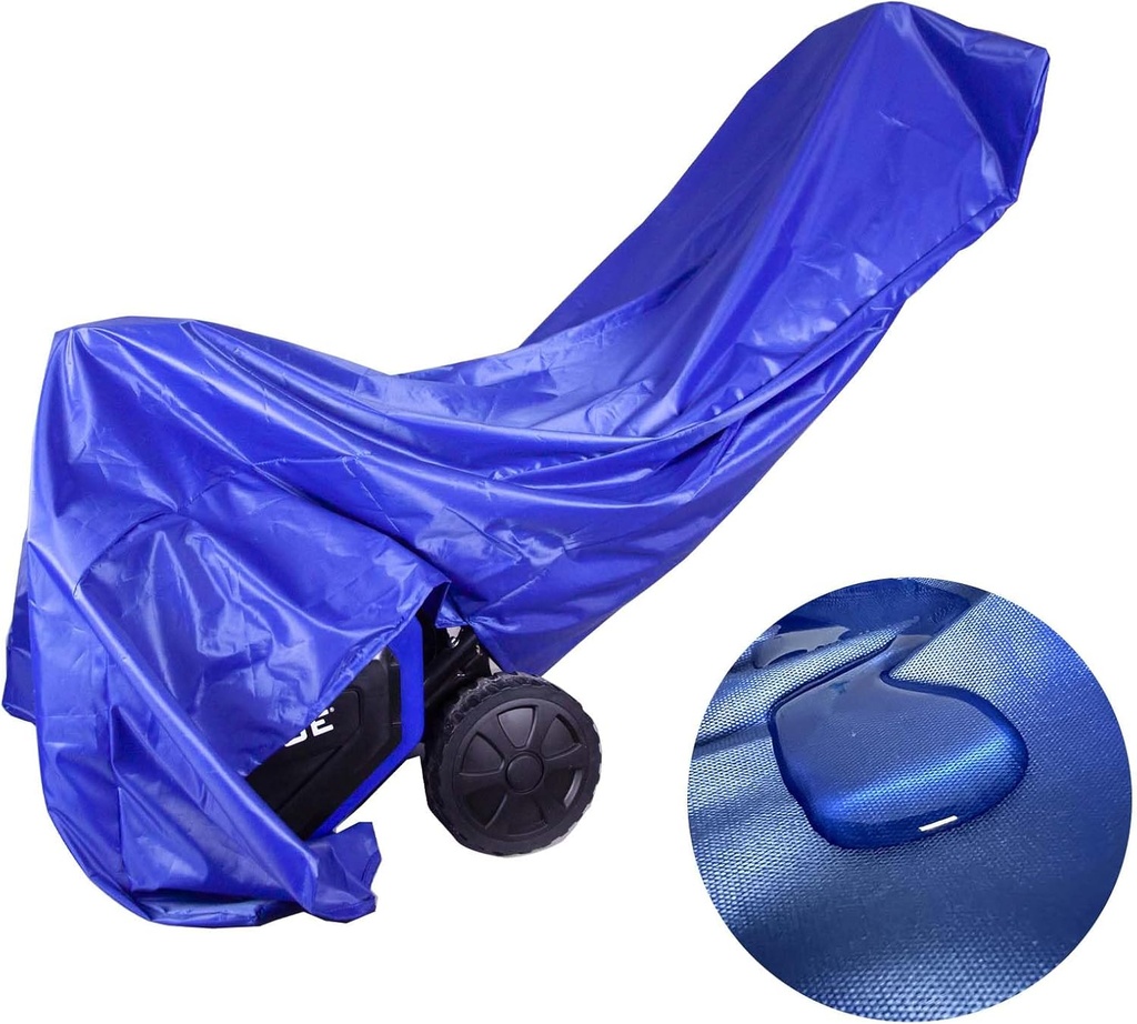 Universal Fit Push Mower & Snow Blower Cover Made of Blue 600D Heavy-Duty Fabric - Protects Against Water, UV Rays, Dust, Dirt, and Wind - Waterproof Outdoor Protection