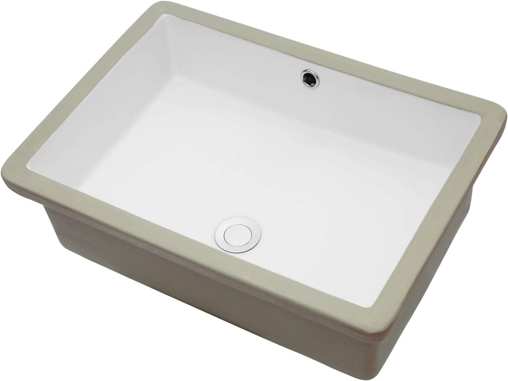 Sarlai Undermount Bathroom Sink - 22"x16" Vanity Sink Pure White Rectangular Undermount Vessel Sink Porcelain Ceramic Lavatory Vanity Bathroom Sink
