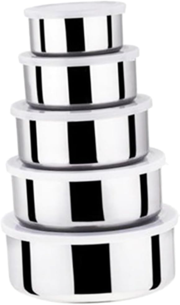 Storage Bins Lids Stainless Steel Food Containers Silicone Lids Space-saving Eco-friendly Lunch Boxes