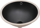 Lordear Undermount Black Bathroom Sink 18x15 Inch Bathroom Vanity Sinks Undermount Round Black Porcelain Ceramic Bathroom Under Counter Lavatory Vanity Sink Basin with Overflow