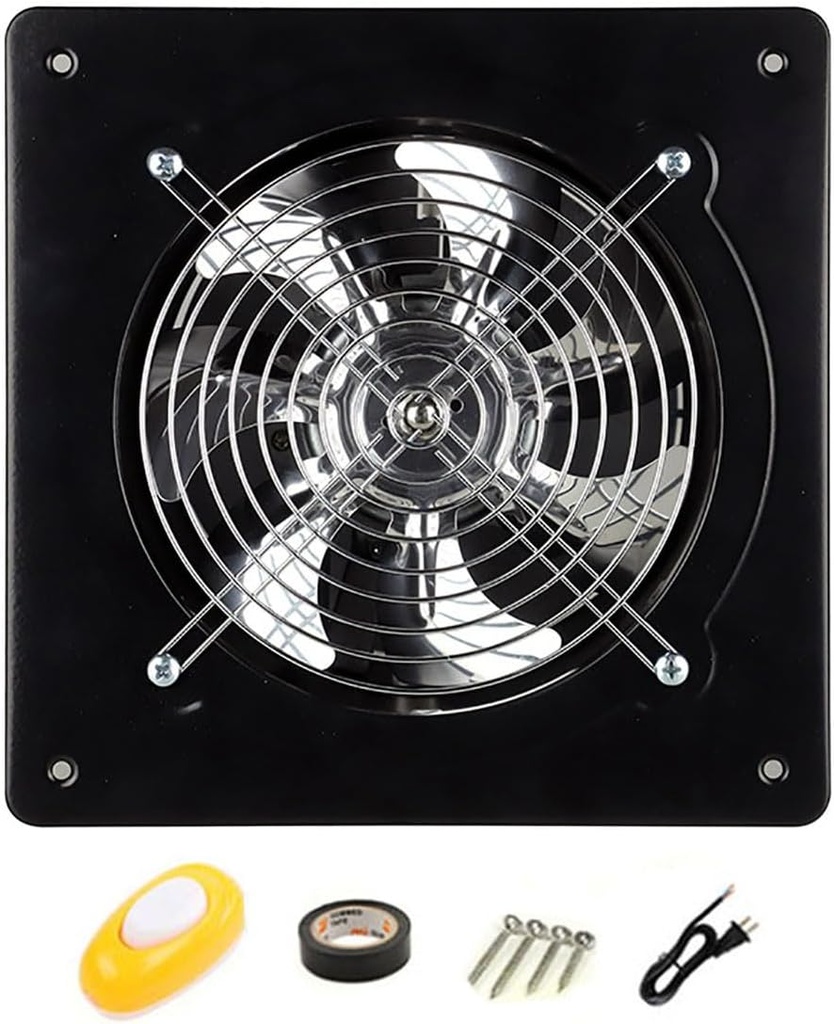 Ceiling and Wall Mounted Extractor Ventilation Fan Blower Window Fan with Backdraft Damper and Power Cord for Kitchen Attic Garage Basement, 6inch