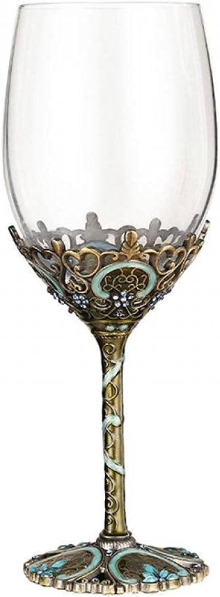 Simcat Handmade Painted Enamel Flower Glass Wine Glasses Transparent Refined Goblet, Stem For Cabernet, Gifts (enamel)