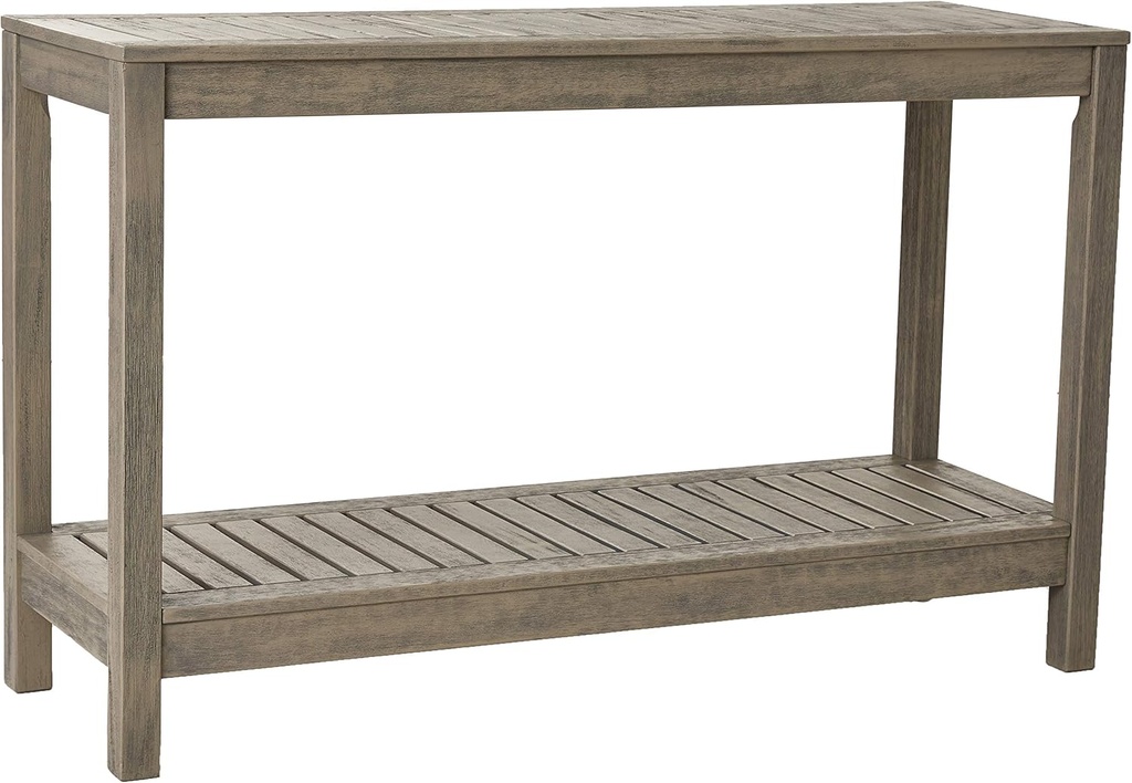 Cambridge Casual Solid Wood West Lake Outdoor Console Table – Weathered Gray Finish – Durable and Stylish Accent Plant Table for Patio, Deck, Porch, Garden, and Outdoor Spaces