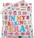 WSNANG Baking Canvas Tote Bag Baking Lover Reusable Shopping Bag Cute Bag for Pastry Chef Baking Cooking Gifts for Bakers Mom