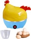 Chicken-shaped Egg Boiler, Electric Egg Steamer, 7 Eggs Capacity Egg Cooker, Multifunctional Hen-shaped Boiler for Hard Boiled, Poached, Soft Boiled Eggs (C)