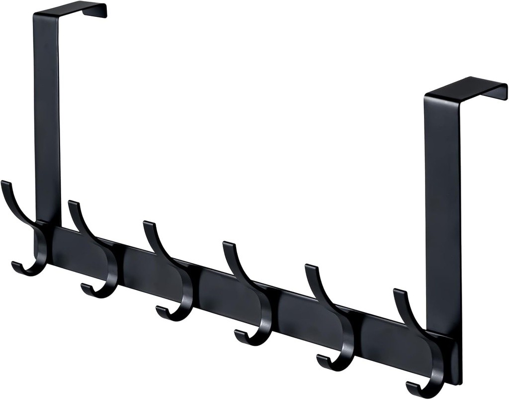 BOOMIBOO Over The Door Hooks, Sturdy Door Hanger, Towel Rack Towel Hooks for Bathroom 12 Hooks Large Over The Door for Bathroom, Bedroom，Kitchen