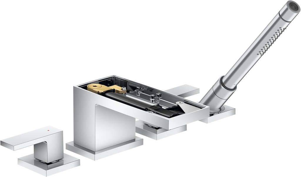 AXOR MyEdition Avantgarde 2-Handle 19-inch Wide Roman Tub Filler Freestanding Bathtub Faucetand Shower Set in Chrome, 47432001