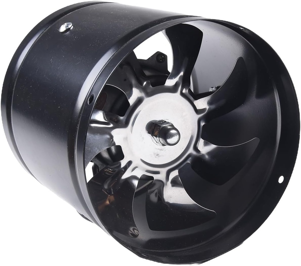 Exhaust Fan Ventilation System Powerful Copper Motor Quiet Operation Metal Shell Ceramic Paint Kitchen Bathroom Office Restaurant 4 6 Inch Duct Pipe Vent Air Quality(6“ Black)
